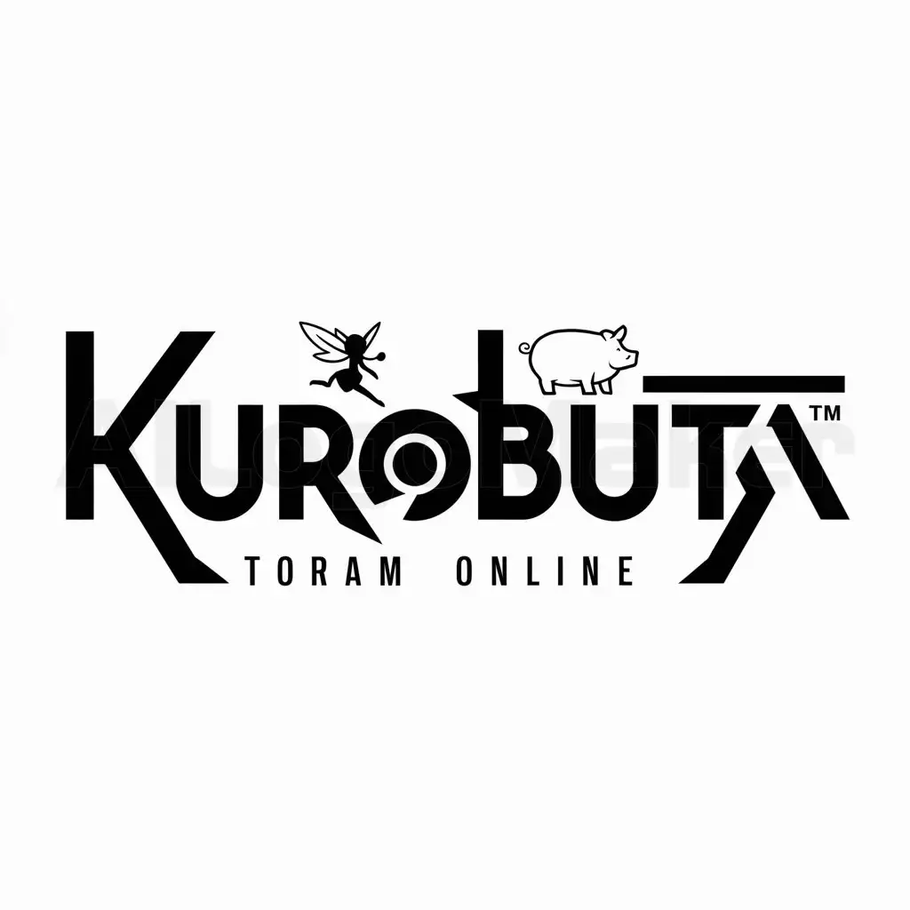 a logo design,with the text "KUROBUTA", main symbol:Fairy,Pig, Japan, game, logo industry : toram online,Moderate,be used in Game industry,clear background