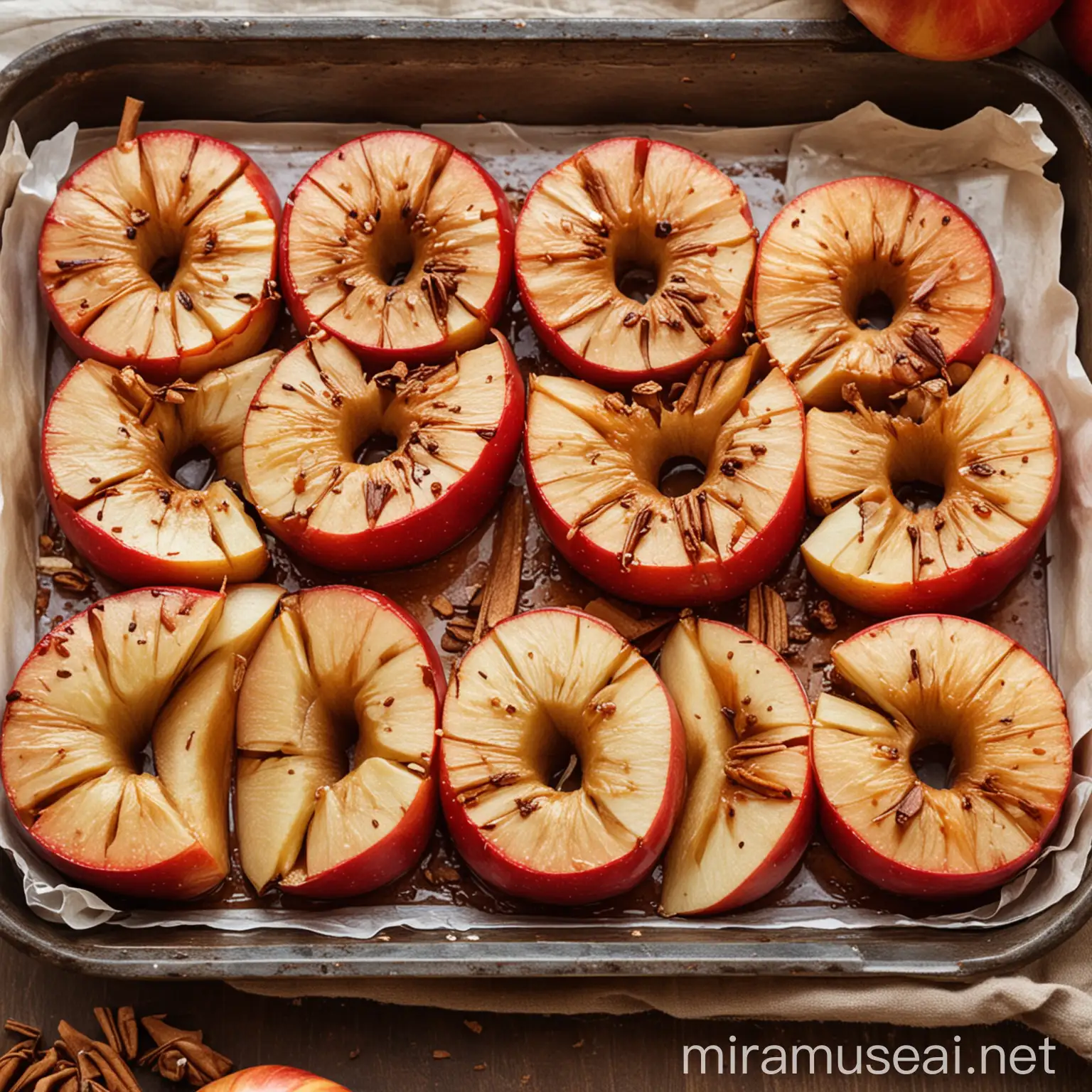 Baked  sliced Apples with Cinnamon