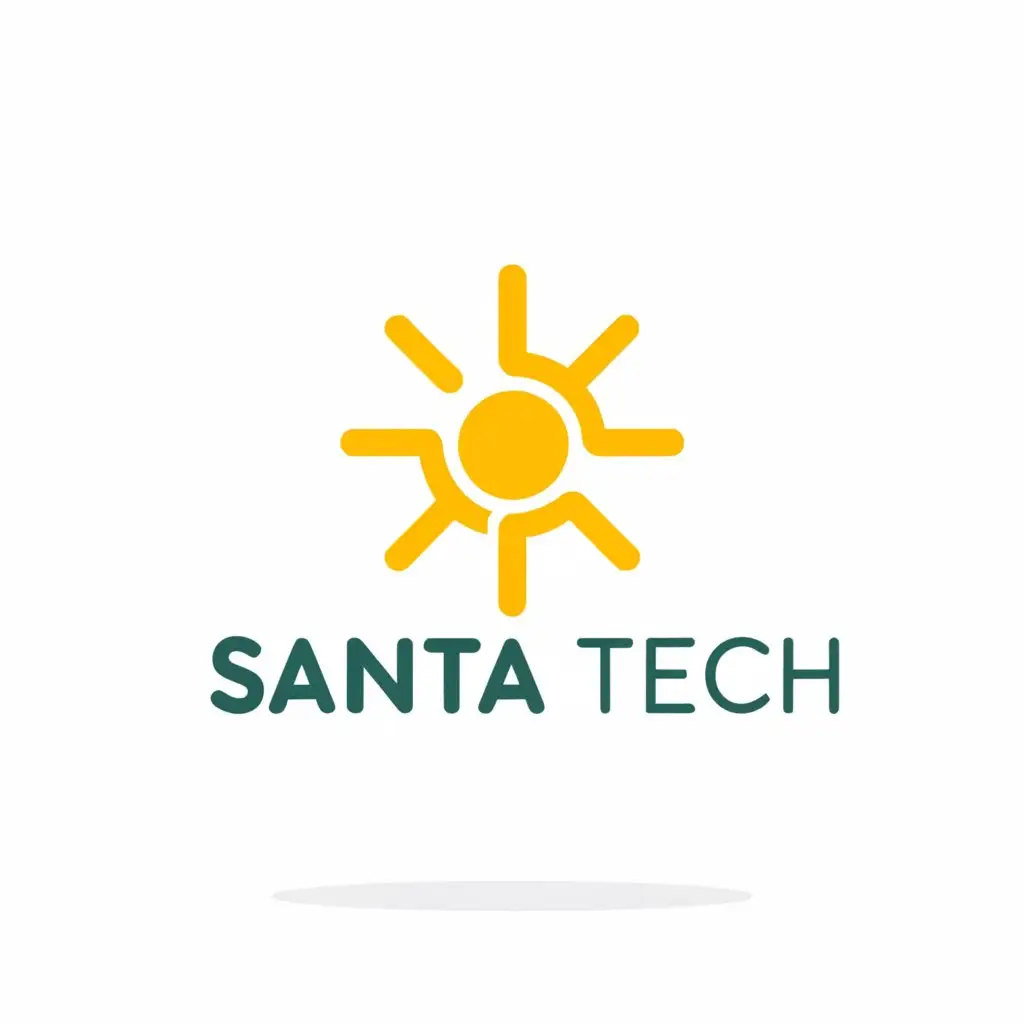 a logo design,with the text "SANTA TECH", main symbol:SUN,Minimalistic,be used in Construction industry,clear background