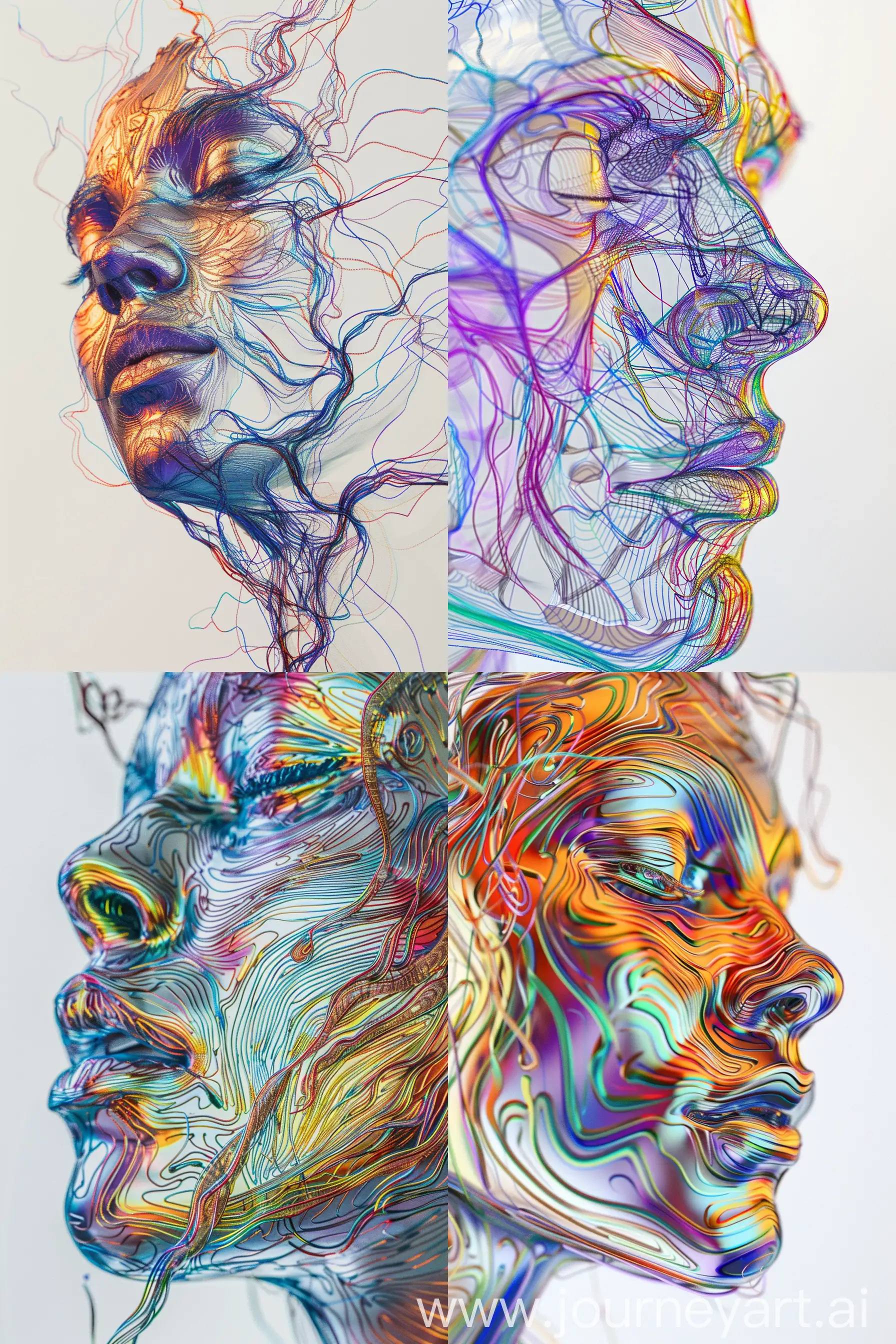 Vibrant-Generative-Art-CloseUp-Portrait-of-Colorful-Melting-Human-Head