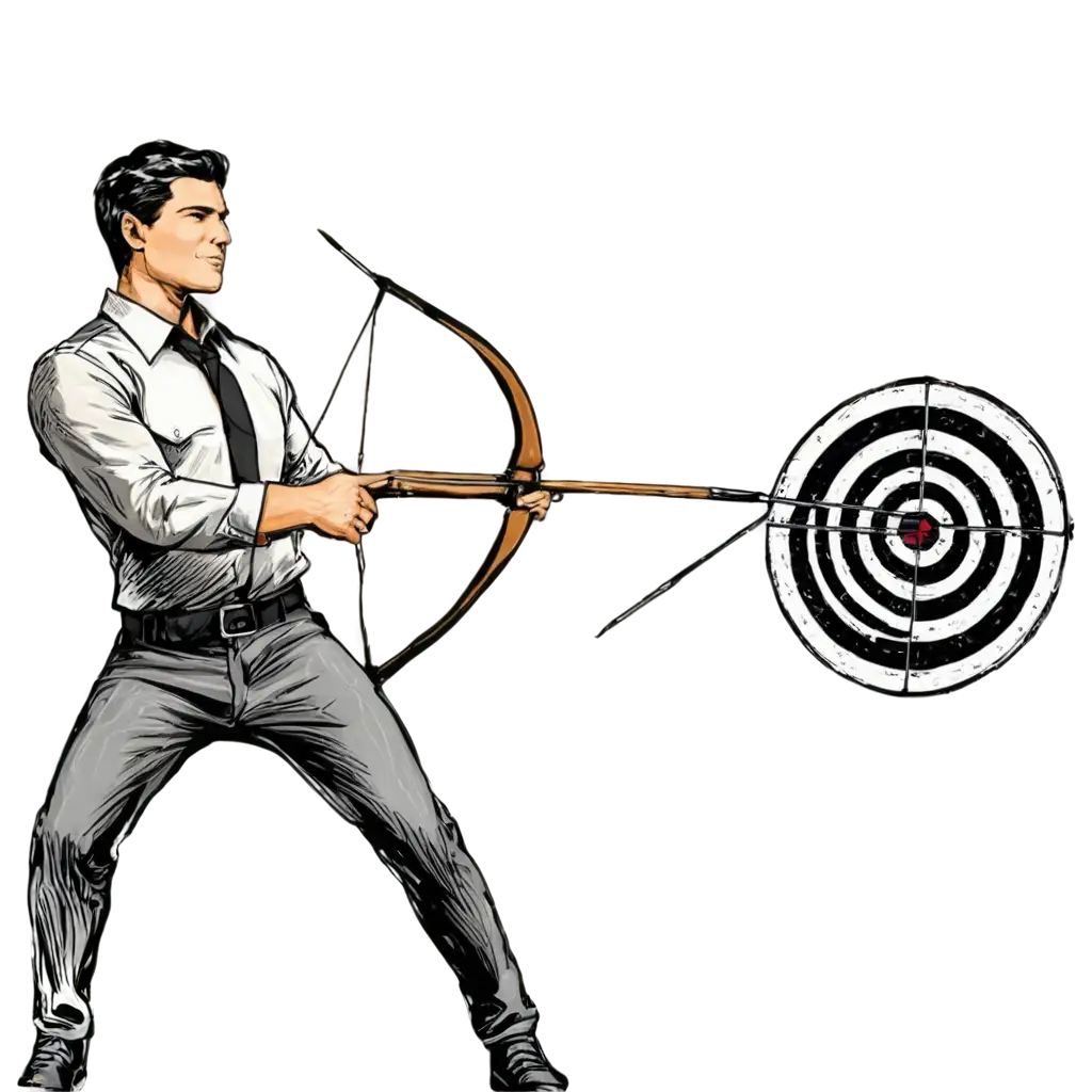 Sketchy-Archer-Aiming-Target-HighQuality-PNG-Image-for-Precision-Visuals