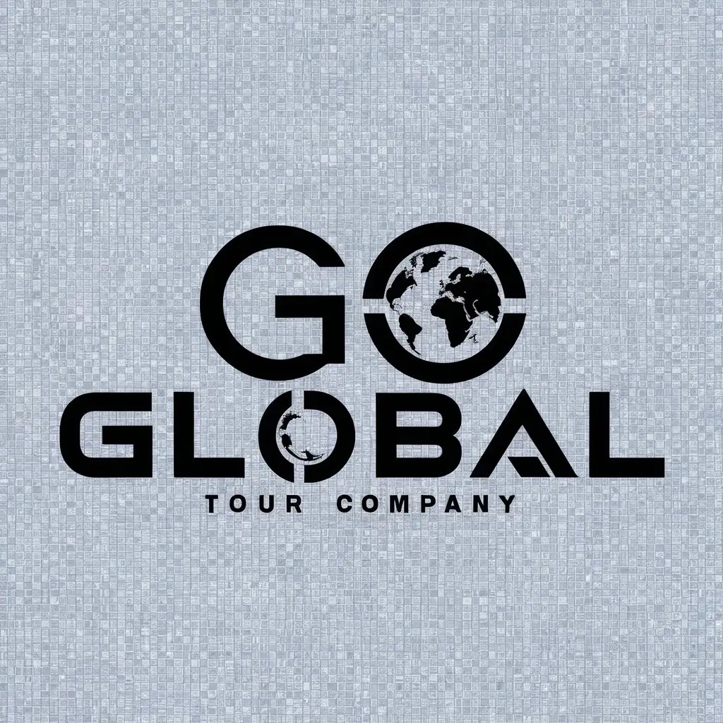 Generate a logo for a tour company called go global with a transparent background