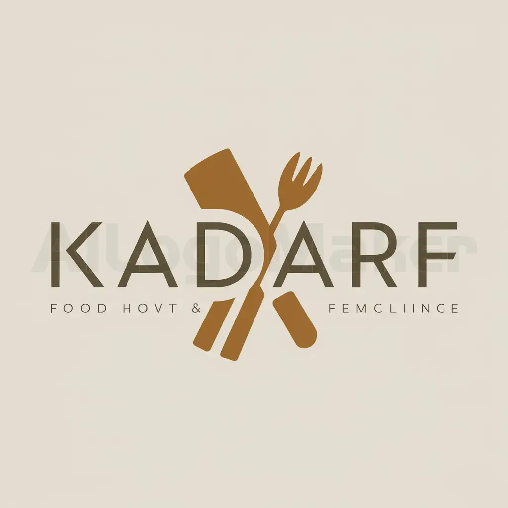 a logo design,with the text "KADARF", main symbol:the logo is for a food business,Moderate,clear background