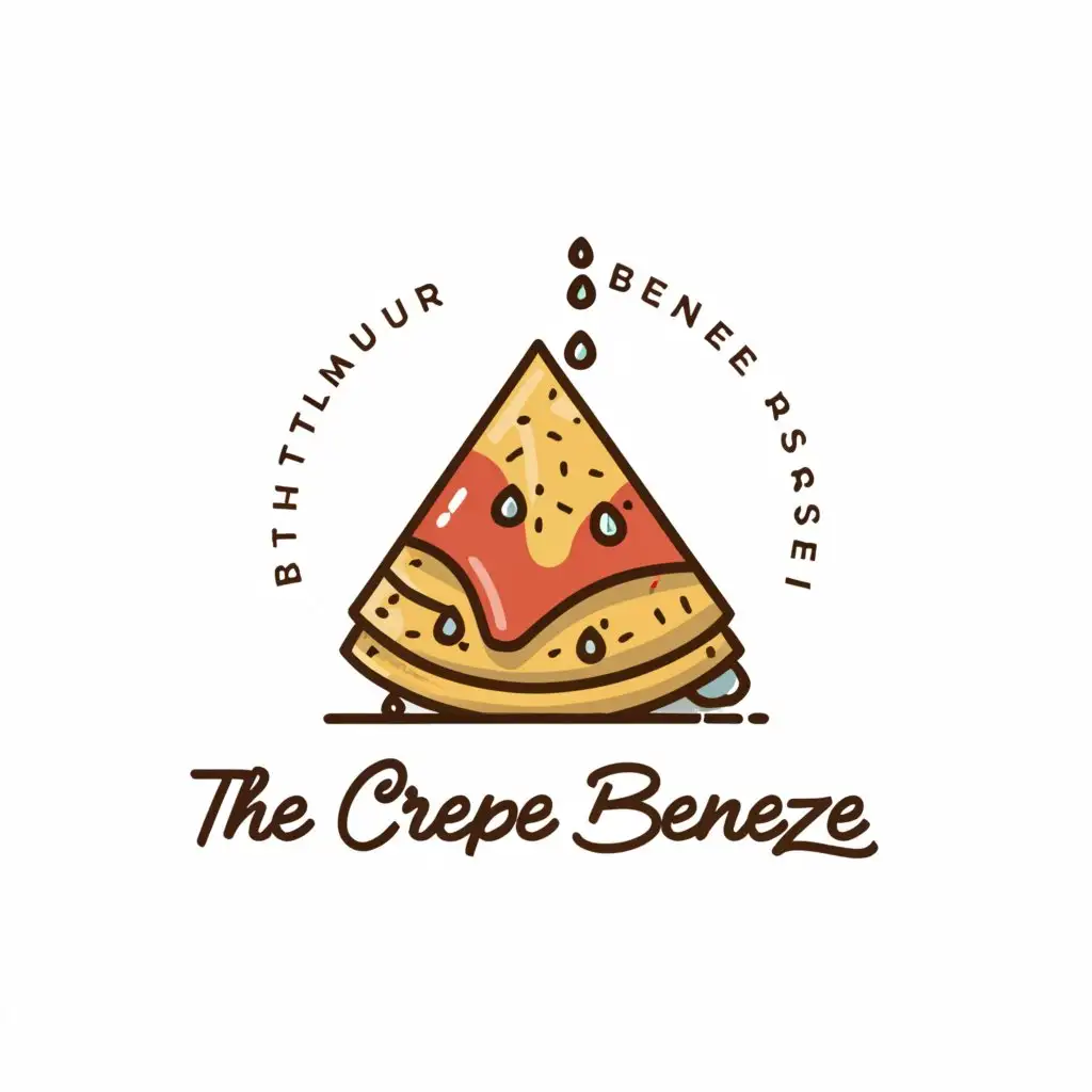 a logo design,with the text "The Crepe Beneze", main symbol:folded pancake,complex,be used in foodtruck industry,clear background