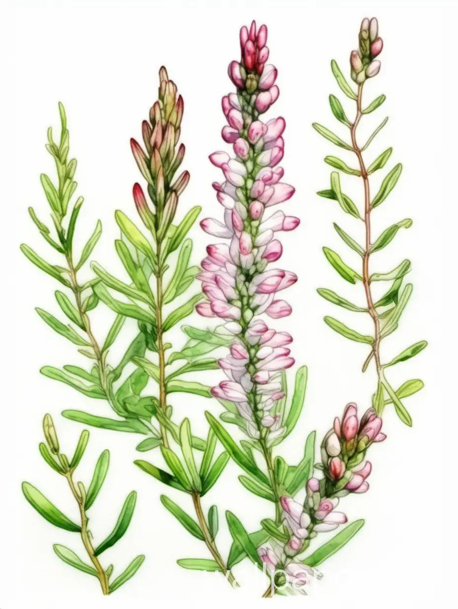 Delicate-Fluid-Watercolor-Illustration-of-Erica-Cinerea-on-White-Background