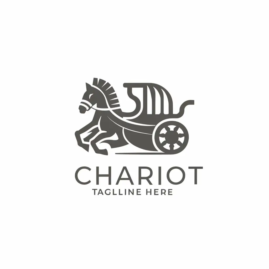 a logo design,with the text "Chariot", main symbol:horse and Chariot,complex,be used in Animals Pets industry,clear background