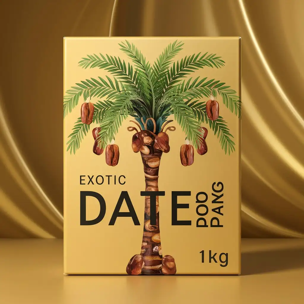 1kg Date Box Packaging Elegant Packaging Design for Fresh Dates