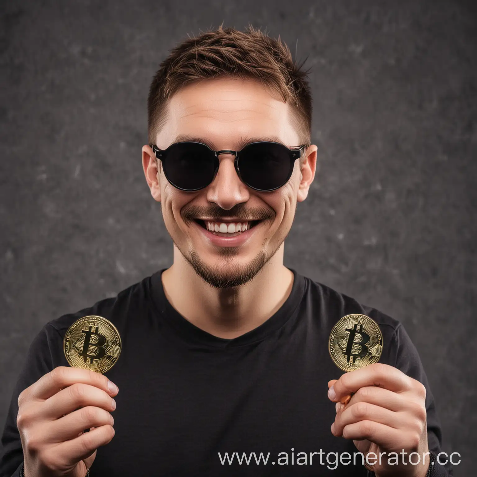 Smiling-Man-Holding-Cryptocurrency-in-Black-Sunglasses