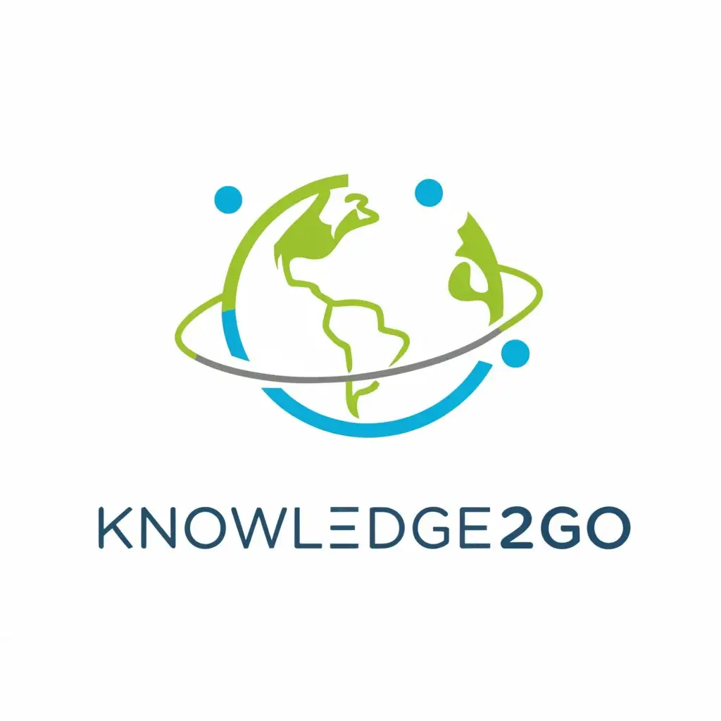 a logo design,with the text "Knowledge2Go", main symbol:Earth,Minimalistic,clear background