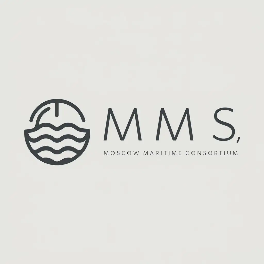 a logo design,with the text "MMS, moscow maritime consortium", main symbol:M/waves/safety,Minimalistic,be used in Real Estate industry,clear background