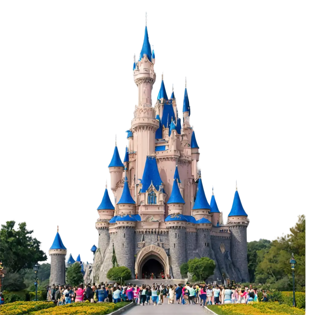 Disney-Castle-Day-View-Captivating-PNG-Image-Offering-Majestic-Visuals