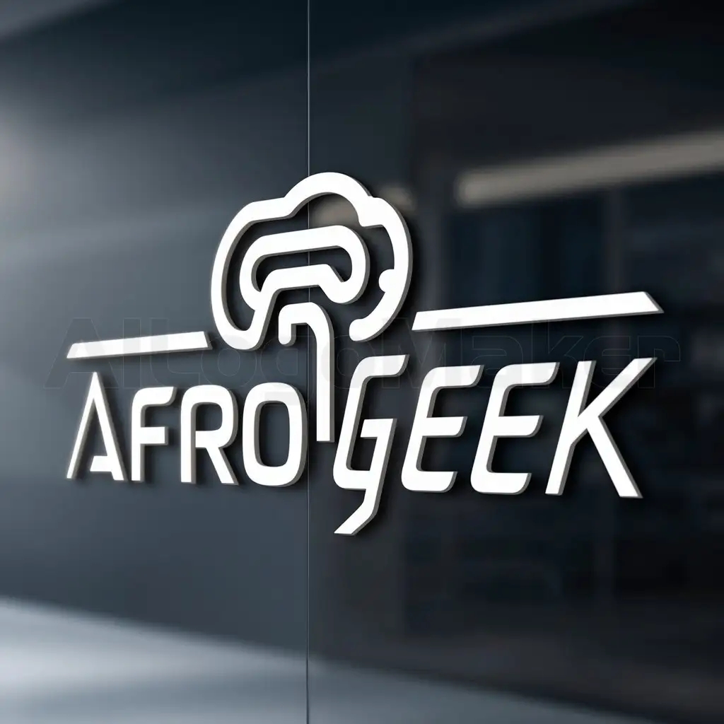 a logo design,with the text "AFRO-GEEK", main symbol:cerveau,Moderate,be used in Technology industry,clear background