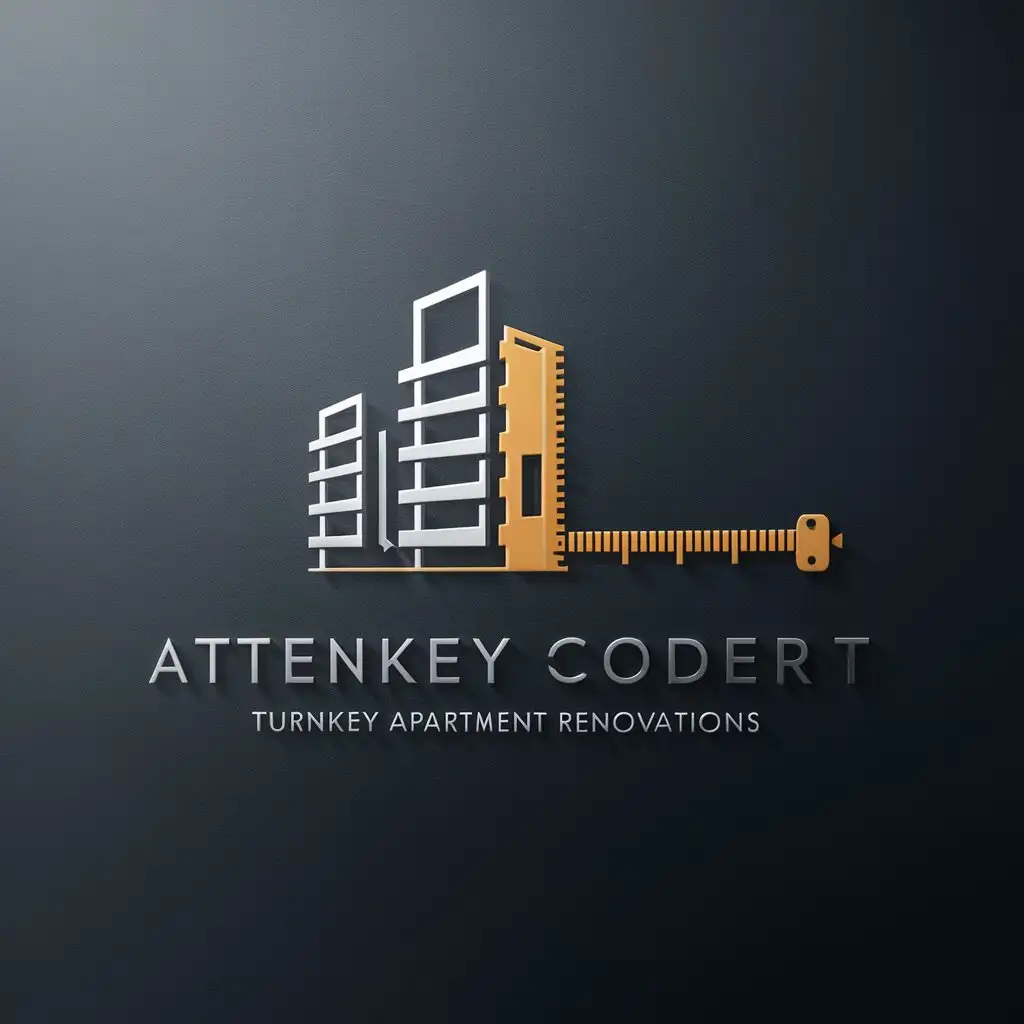 One creative concept for a logo for a construction company specializing in turnkey apartment renovations could feature a stylized silhouette of a multi-story apartment building transforming into a tape measure. The design seamlessly blends the elements of construction and measurement to symbolize precision, attention to detail, and transformation in apartment renovation projects. The tape measure extending from the building could symbolize the meticulous planning and accuracy involved in the renovation process. The imagery could be executed in a modern and minimalist style, using a color palette that suggests sophistication and professionalism. This logo design aims to convey a sense of elegance, expertise, and innovation in the field of apartment renovations, resonating with clients seeking high-quality services for their living spaces.