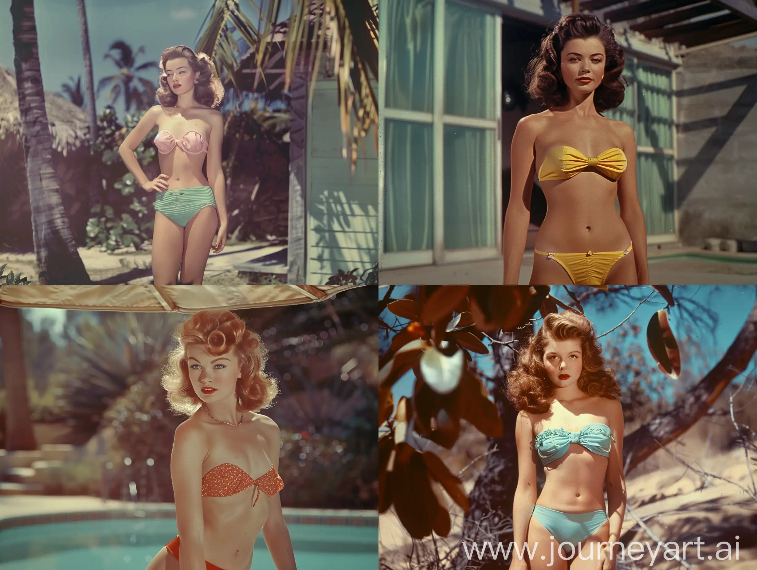 bukini super girl,pretty face,full body,1950's, super panavision 70, rerto color