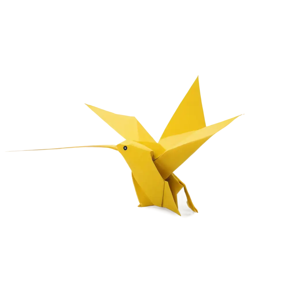 Vibrant-Yellow-Bird-Origami-PNG-Crafted-for-Crisp-Detail-and-Versatile-Integration