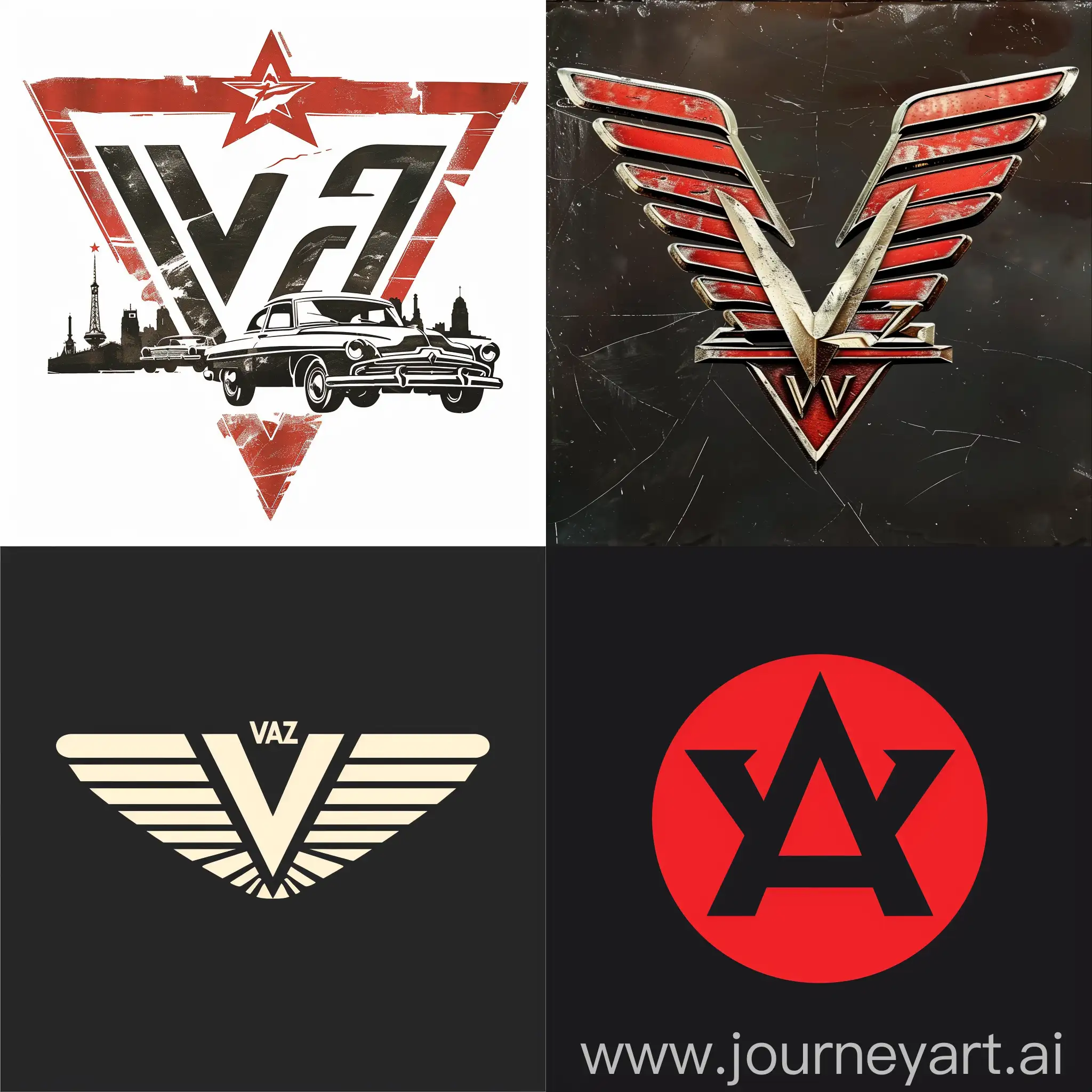 Soviet-VAZ-Automobile-Company-Logo-in-V6-Configuration