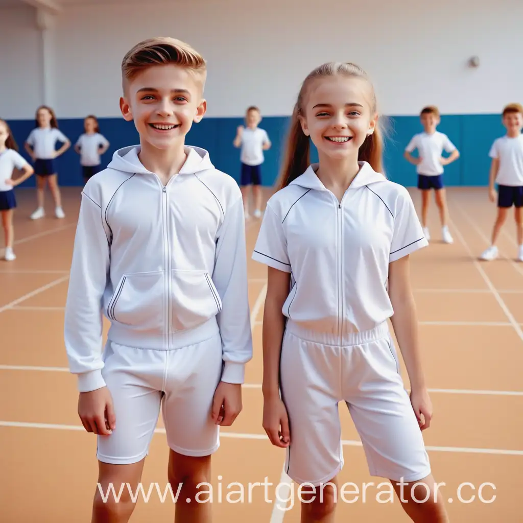 Winning-SchoolAged-Athletes-Celebrate-in-White-Athletic-Costumes