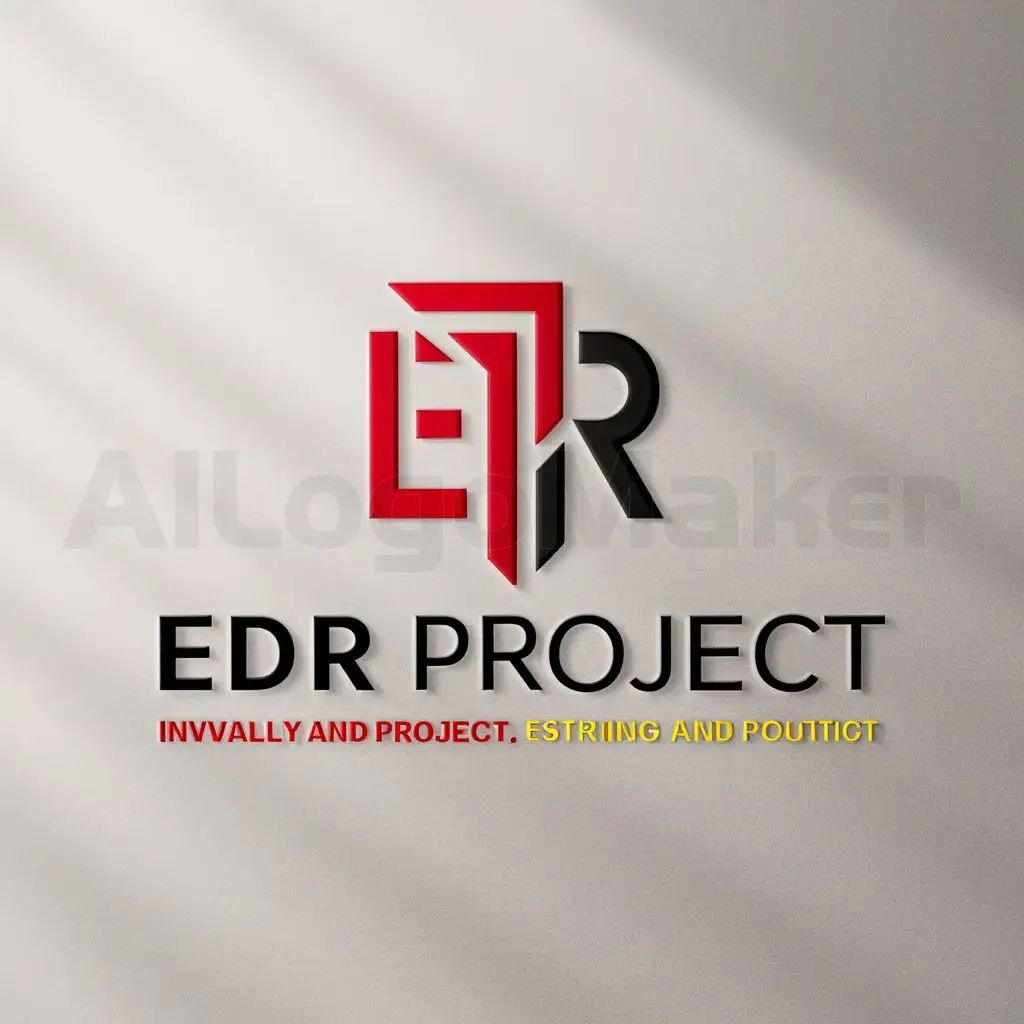 a logo design,with the text "EDR Project", main symbol:Name to Display : EDR Project, Logo Type : Monogram, Primary Colors : Red (#FF0000), Black (#000000), Yellow (#FFFF00), Design Style : Modern and Professional, Elegant and Sophisticated, Letter Composition : Integrate the letters 'E', 'D', and 'R' into a cohesive and recognizable monogram, Ensure the design is unique and harmonious, using geometric forms or creative overlaps, Typography : Choose a bold and clean font for the monogram to ensure legibility, Make sure the letters blend well together and maintain a balanced proportion, Color Integration : Primarily use red and black, with yellow as an accent to highlight certain parts of the monogram, Balance the colors to create a cohesive and visually appealing design, Message to Convey : Innovation and Progress, Strength and Confidence, Energy and Positivity,Minimalistic,clear background
