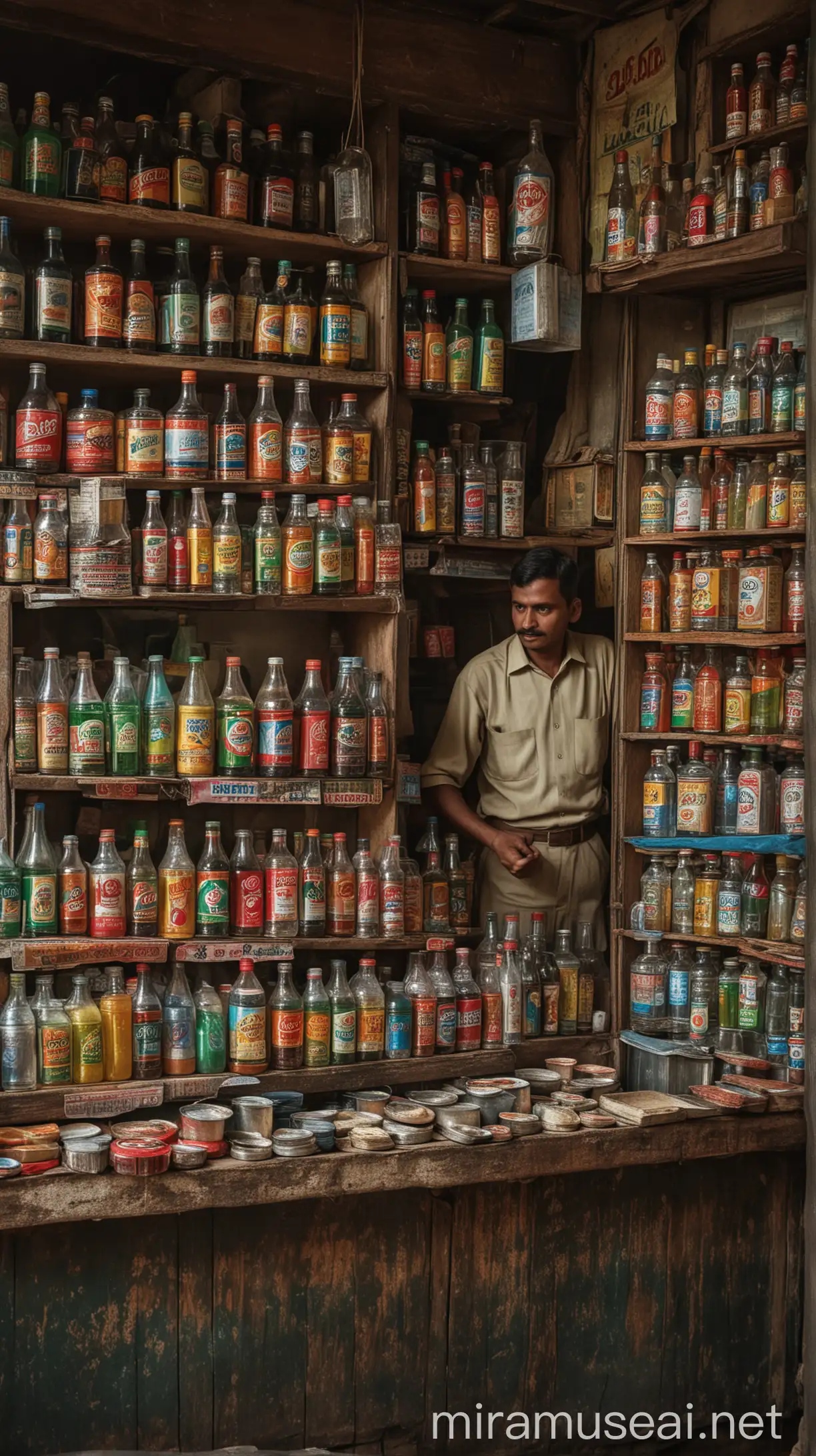 Vintage Soda Shop in a 1940s Gujarati Market