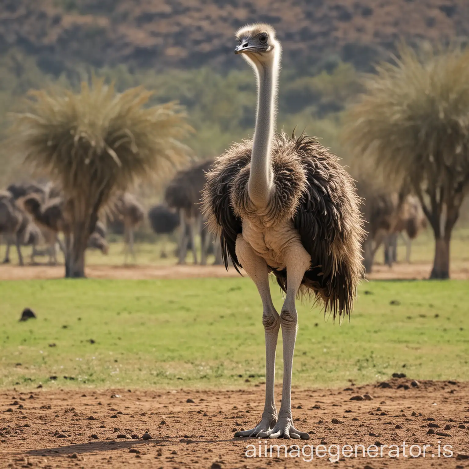 Majestic-Ostrich-Standing-in-Natural-Habitat