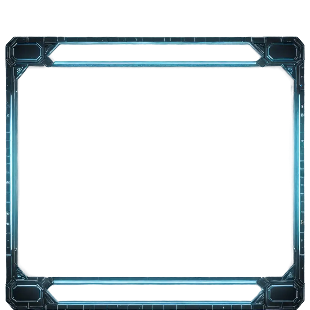 rectangular border for a user interface panel, sci-fi style