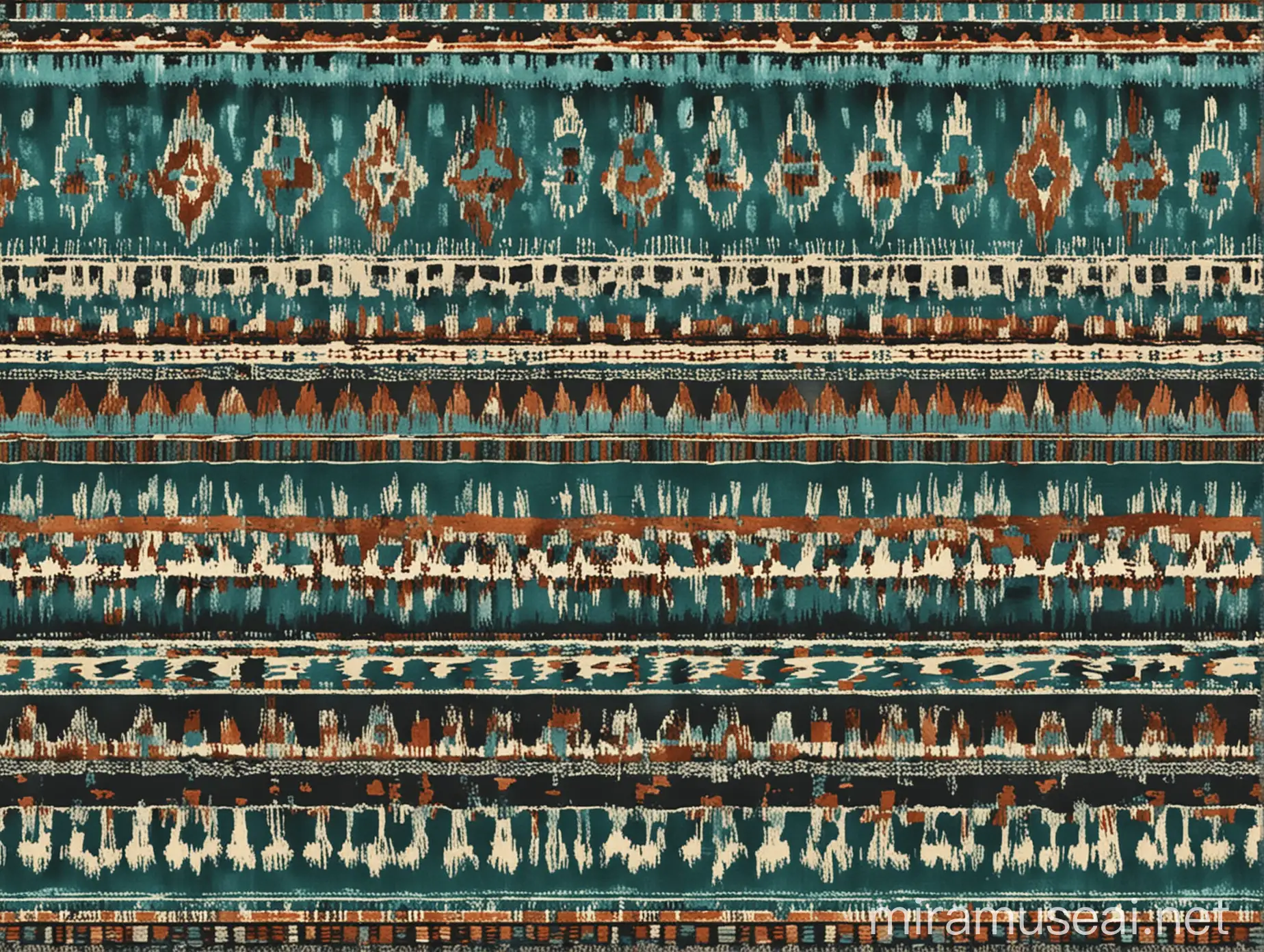 Teal Navaho indian pattern blanket, large repeating seamless pattern