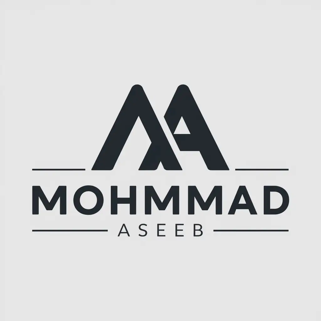 a logo design,with the text "MOHMMAD ASEEB", main symbol:MA,Moderate,be used in Others industry,clear background