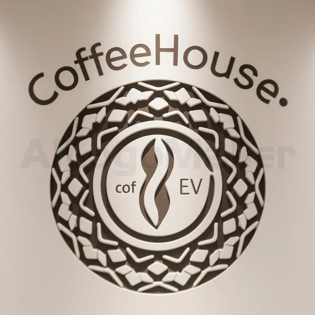 a logo design,with the text "Coffeehouse", main symbol:Cof Ev,complex,be used in Restaurant industry,clear background
