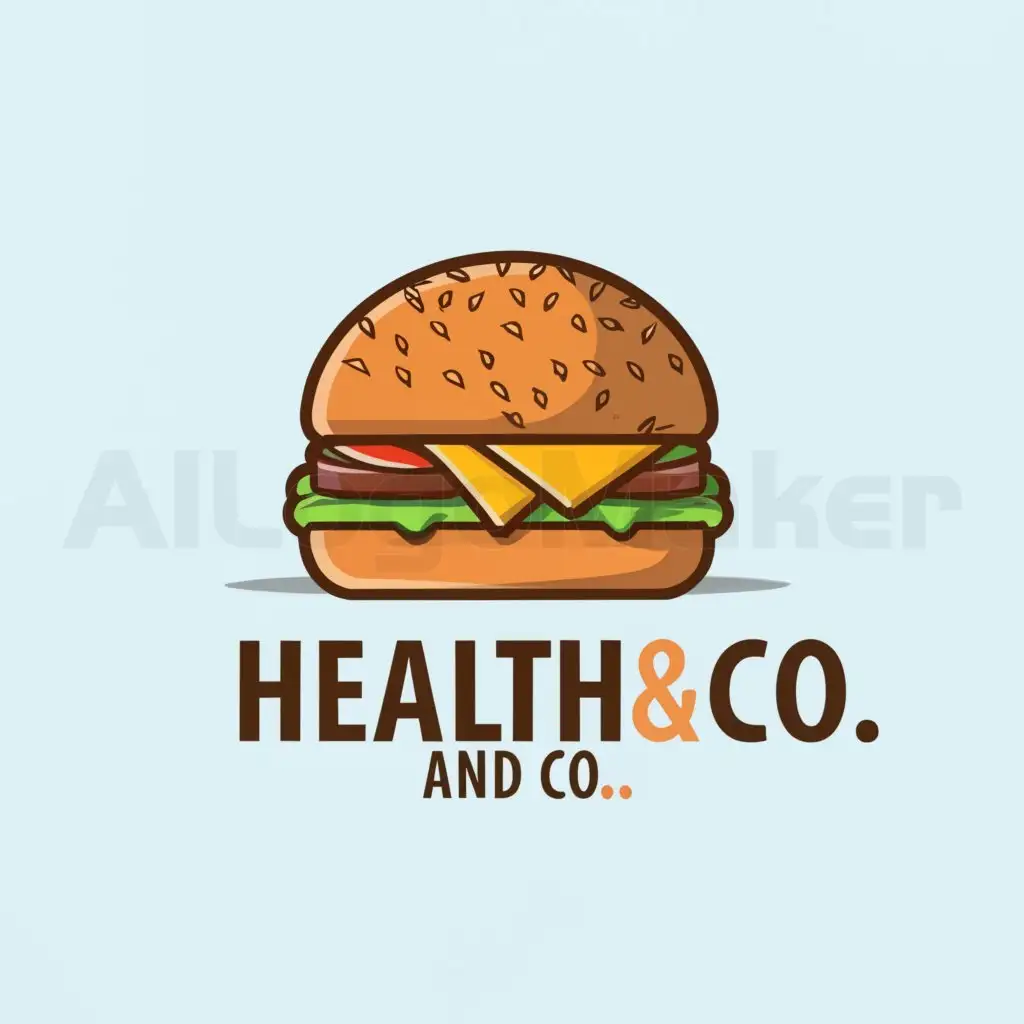 a logo design,with the text "Health and co", main symbol:Burger,Moderate,clear background