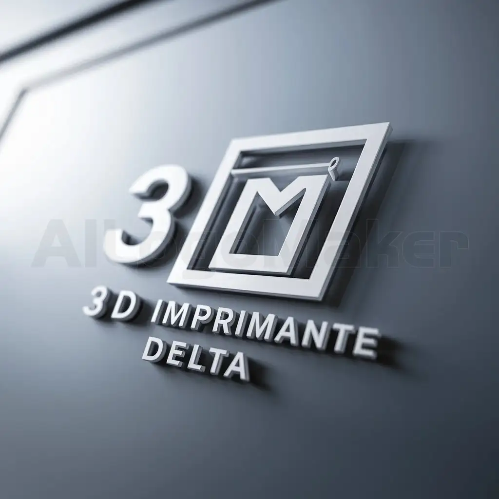 a logo design,with the text "3D", main symbol:imprimante 3d delta,Minimalistic,clear background