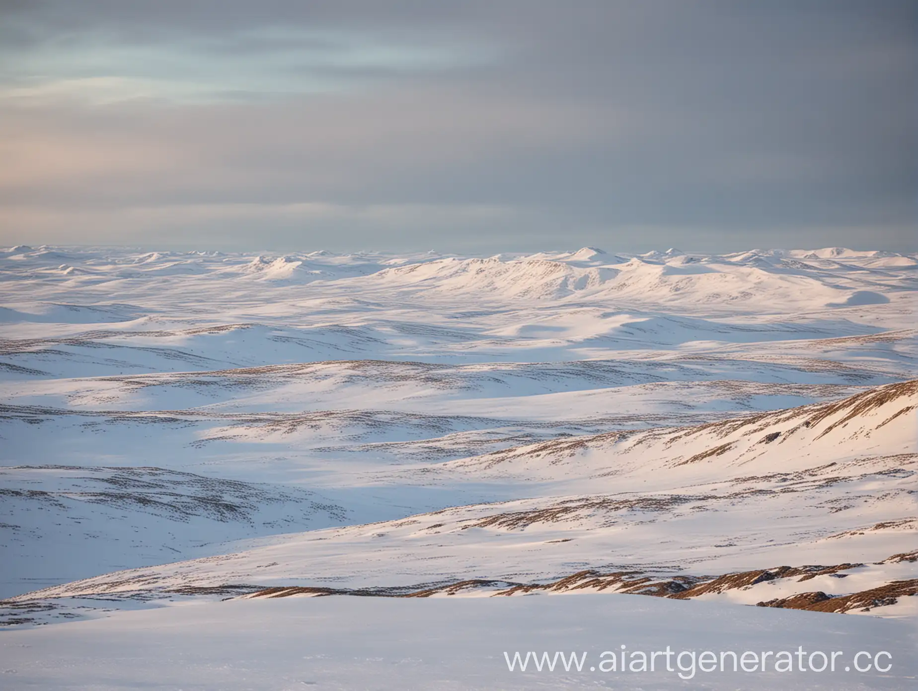 Snowy-Polar-Region-Landscape-with-Tundra-Hills