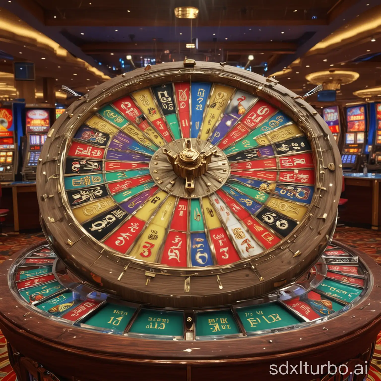 Wheel of fortune in casino, 8k