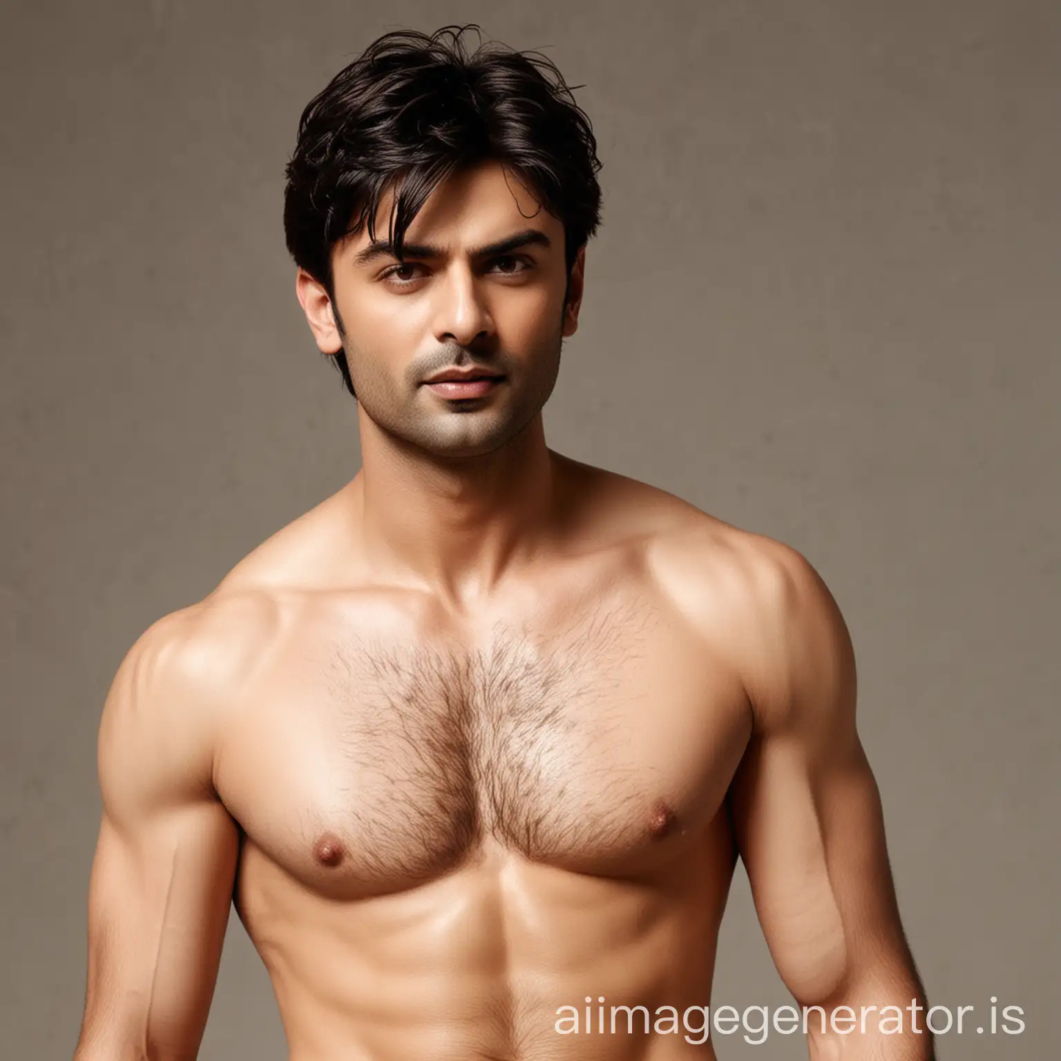 Handsome Bollywood Actor Fawad Khan Shirtless | AI Image Generator