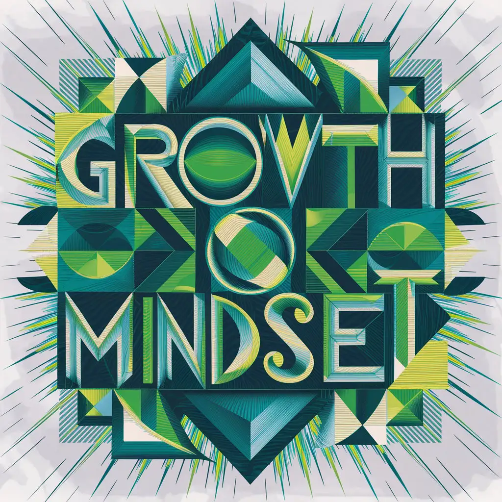 A geometric design incorporating the words “Growth Mindset”