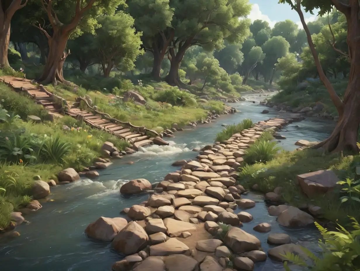 encountered a river blocking  path, 3d disney inspire