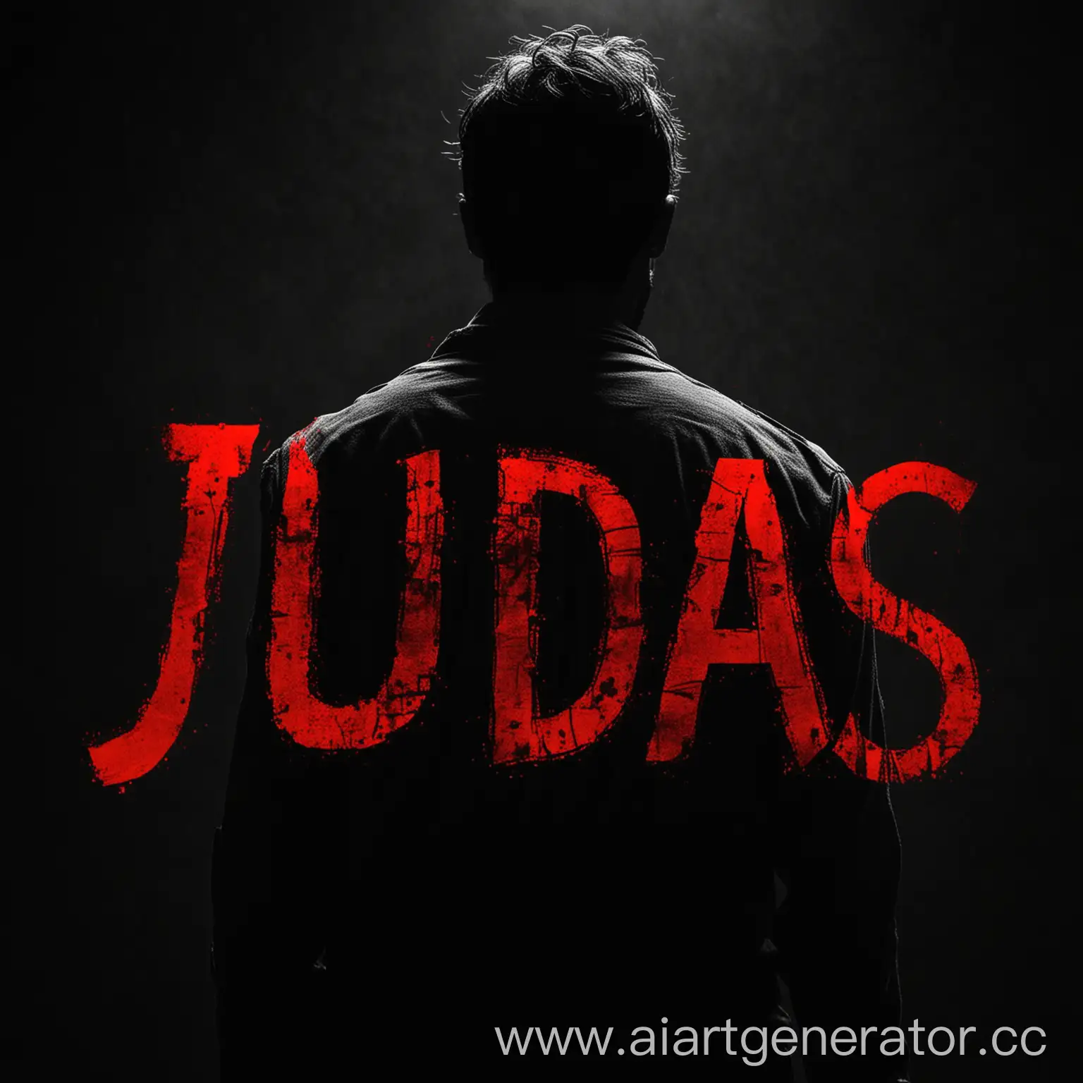 Silhouette-of-Man-with-Judas-in-Red-Letters-Dark-Ambient-Style