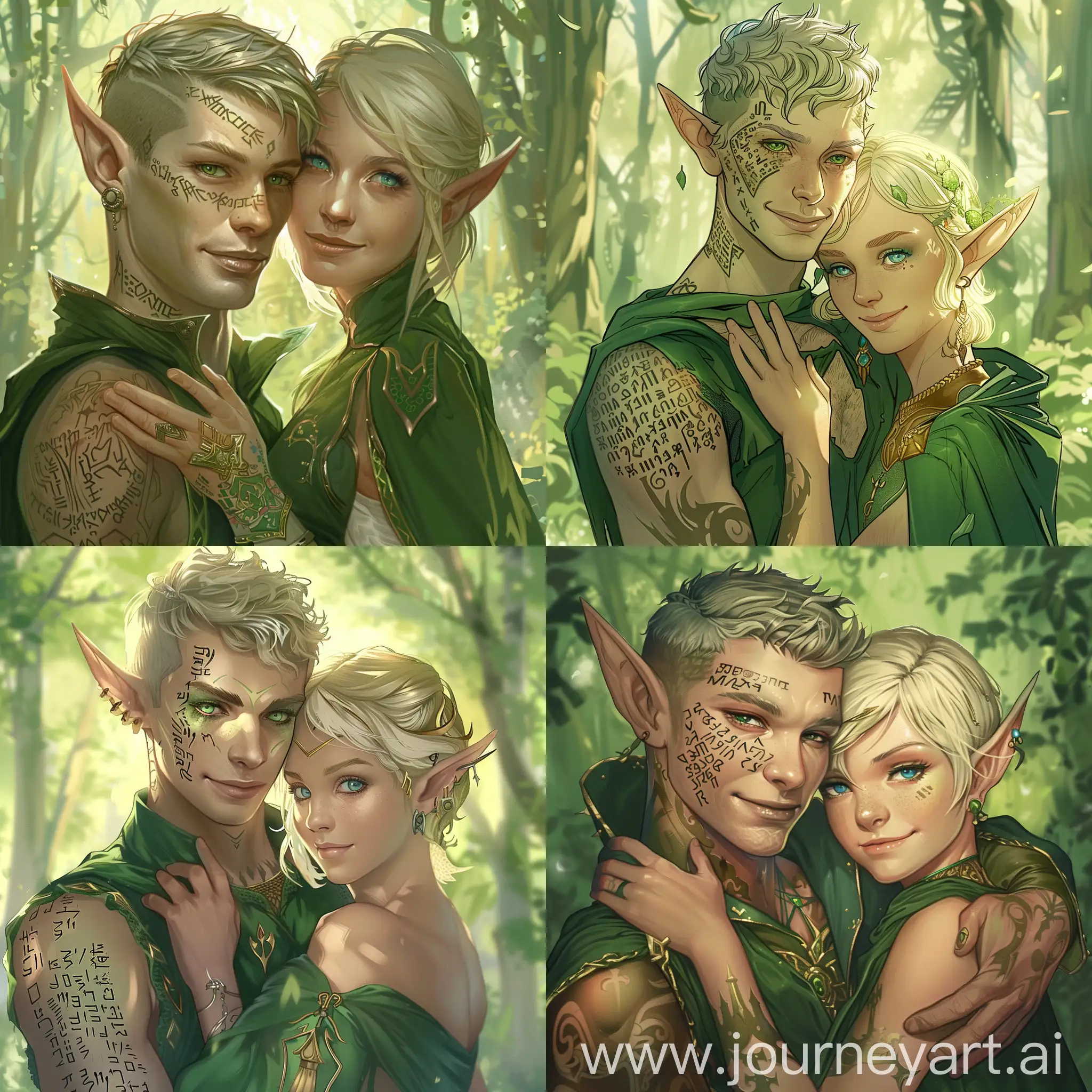 Enchanted-Forest-Embrace-Elven-Man-and-Girl-in-Castle-Dress