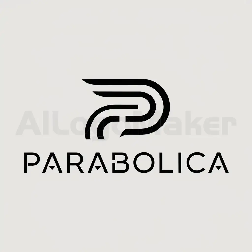 a logo design,with the text "Parabolica", main symbol:The letter P, made out as a racetrack,Moderate,be used in Automotive industry,clear background