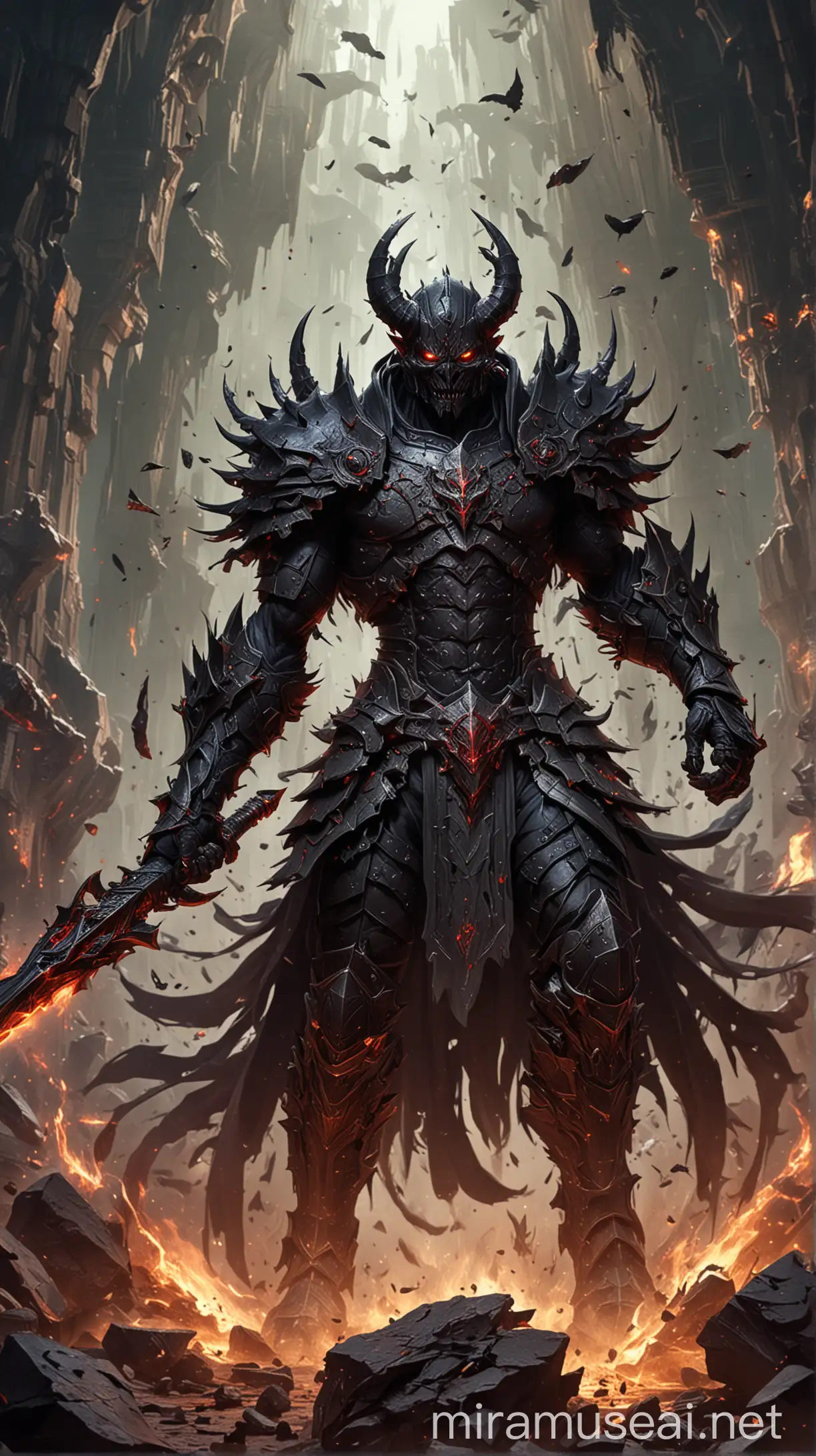 Daemon Prince:
Background: A swirling vortex of warp energy with jagged obsidian platforms and daemonic glyphs floating in the air.
Subject: A towering Daemon Prince, mutated and adorned with daemonic armor, wielding a massive weapon and radiating raw chaotic power.
Style: Dark and grotesque, showcasing the daemonic corruption and immense power of the Prince.
Text:
Title: Daemon Prince
Ability Text: Daemonic Aura: Inspire fear in enemy units and enhance daemonic minions' combat abilities in a duel, spreading terror and chaos. (Stat) Enemy Morale -1 (High Roll), Daemonic Units Attack +2 (High Roll)