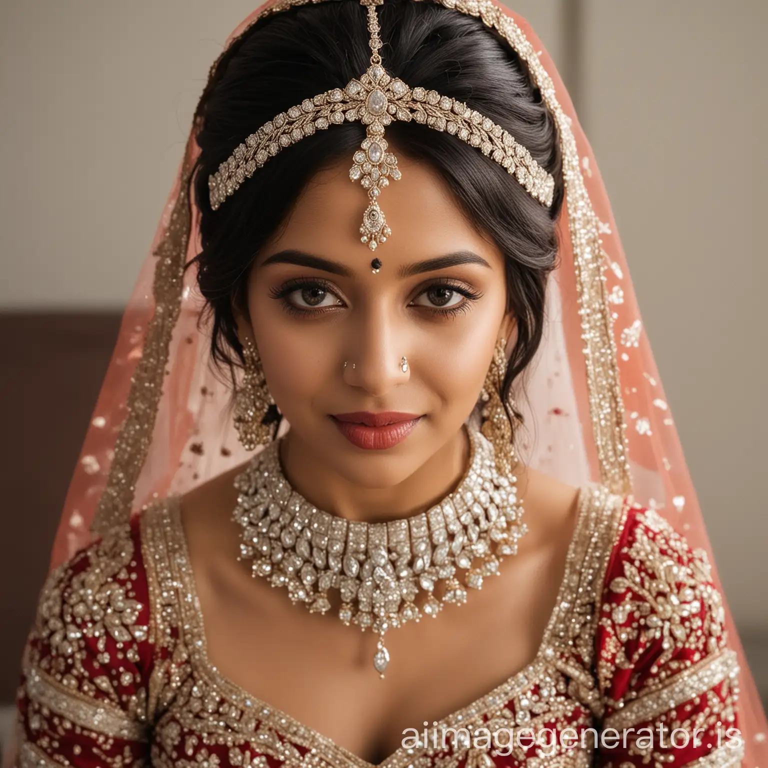 indian bride wearing bridal set