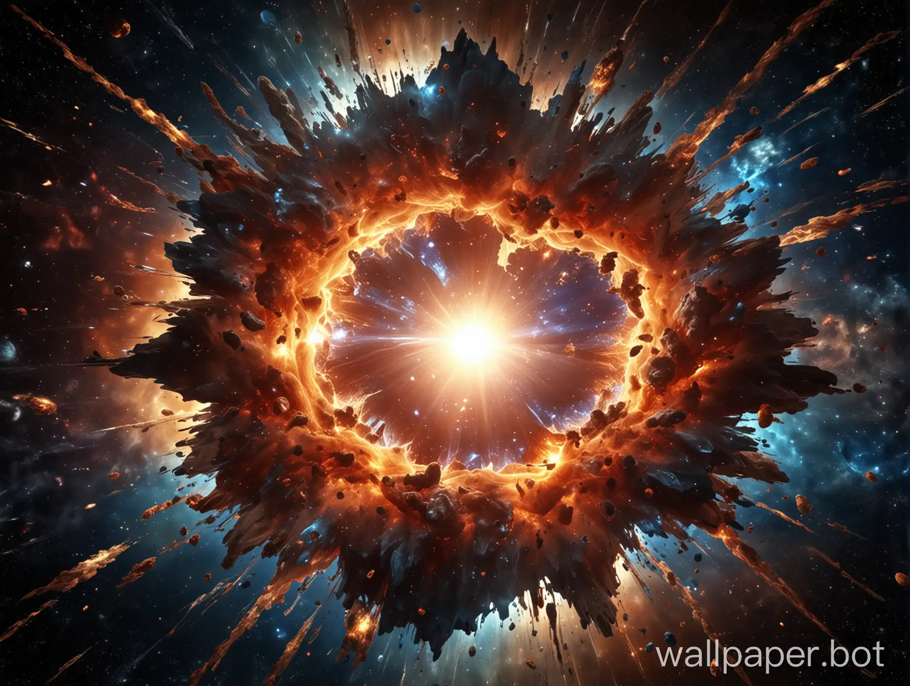Big explosion of the universe inside me. High quality. high definition.