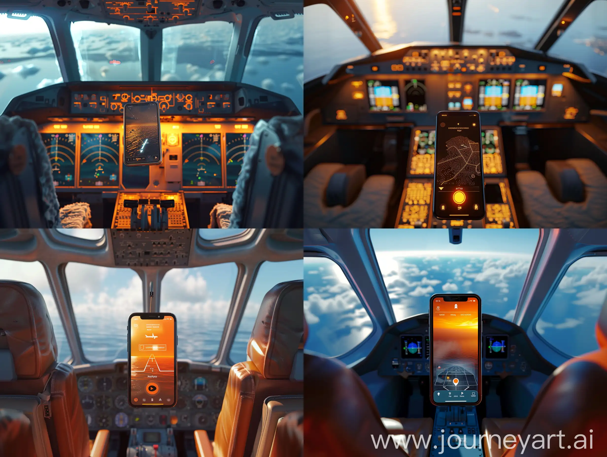 Realistic-Airplane-Interior-Overheated-Phone-Navigation-over-Water
