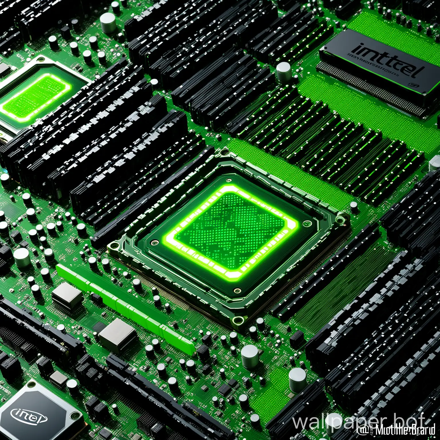 Intel Motherboard ,Matrix reload, black and Fluorescent Green
