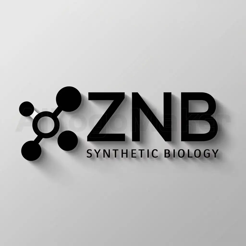 a logo design,with the text "ZNB", main symbol:Synthetic biology,Moderate,be used in biology industry,clear background