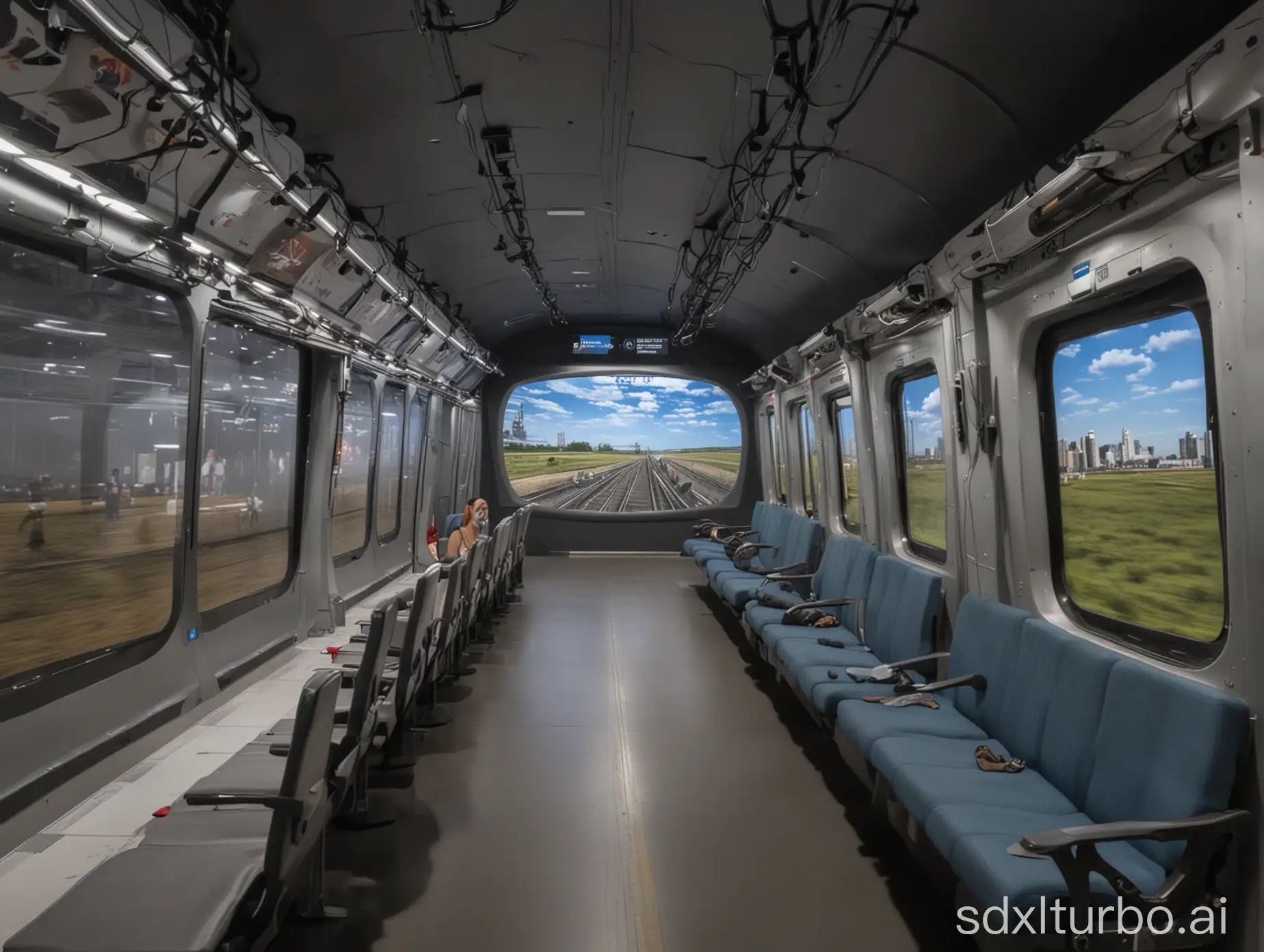 Immersive projection high-speed rail