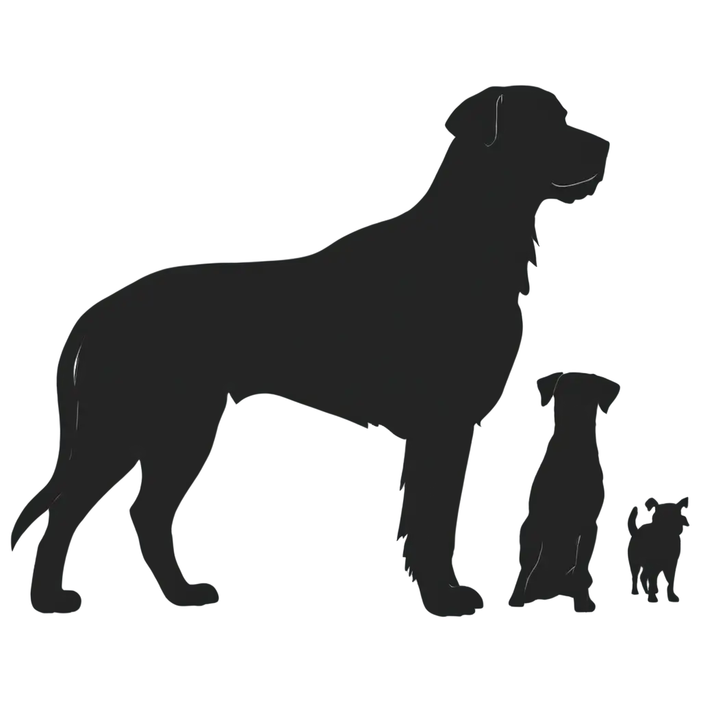 mastiff silhouette make it simple, standing, black, from the side view, good posture, and minimalist

