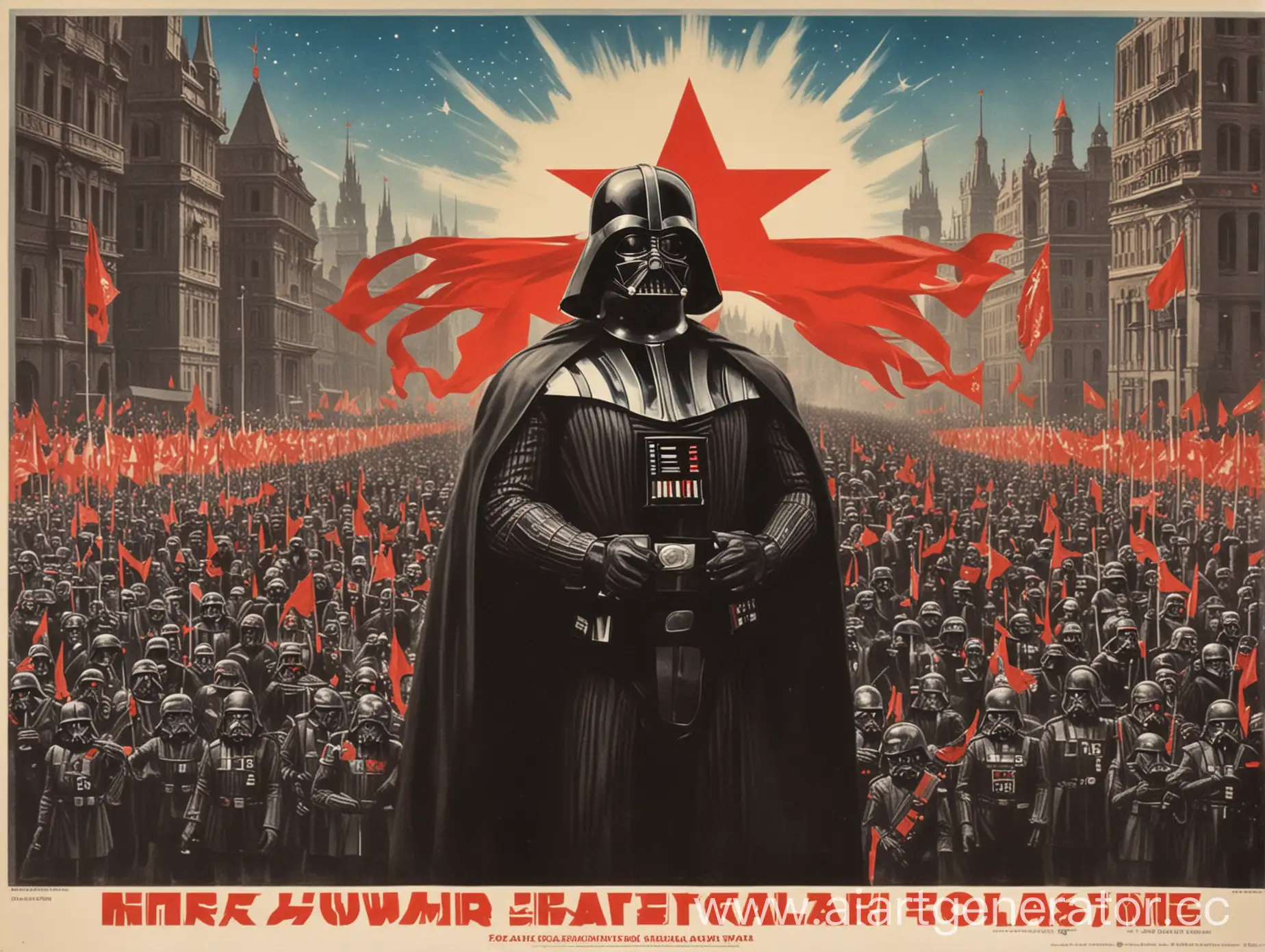 Darth Vader star wars парад СССР 1 мая советский плакат мир труд май

