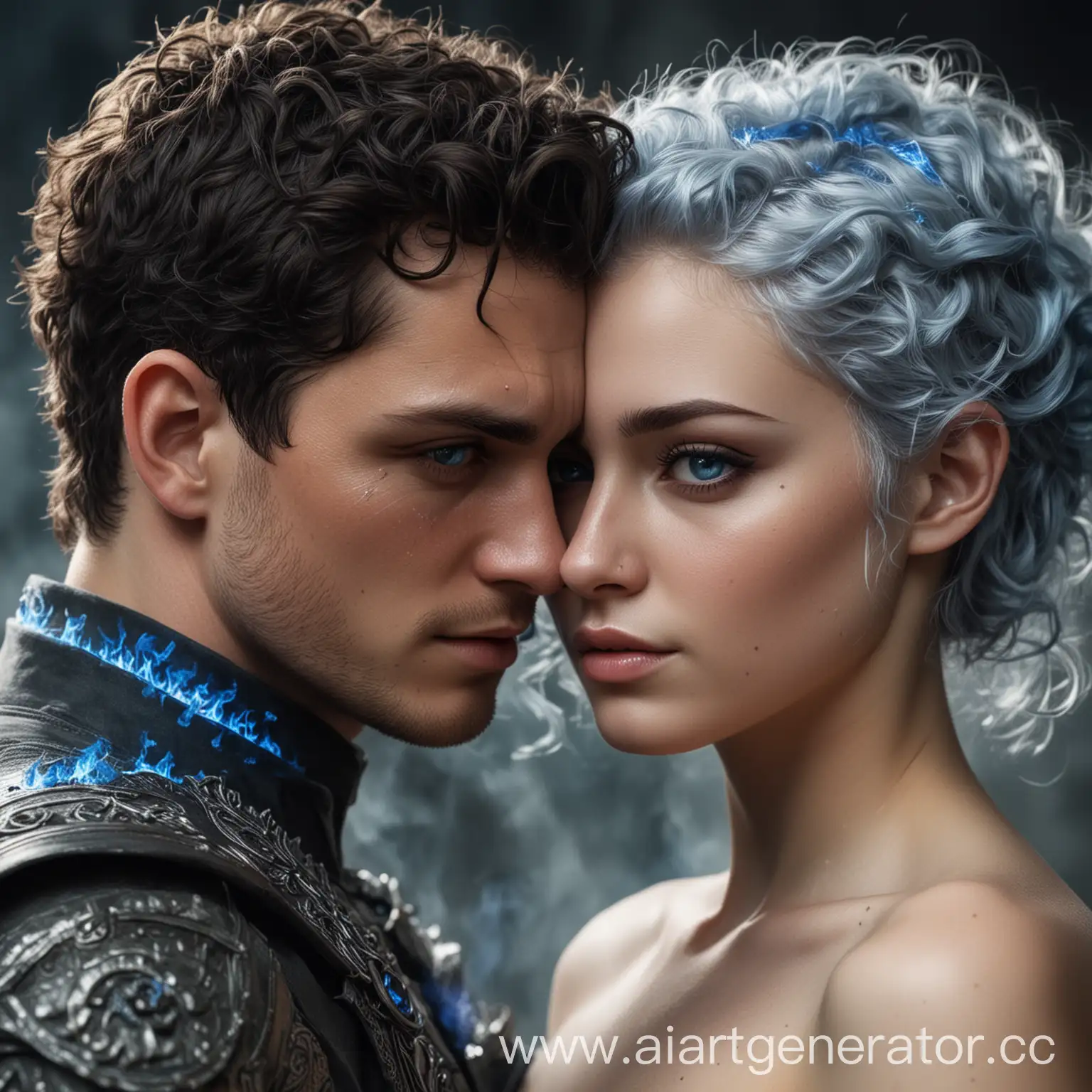 Wedding-of-a-CurlyHaired-Girl-and-a-Man-with-Blue-Fire-Abilities