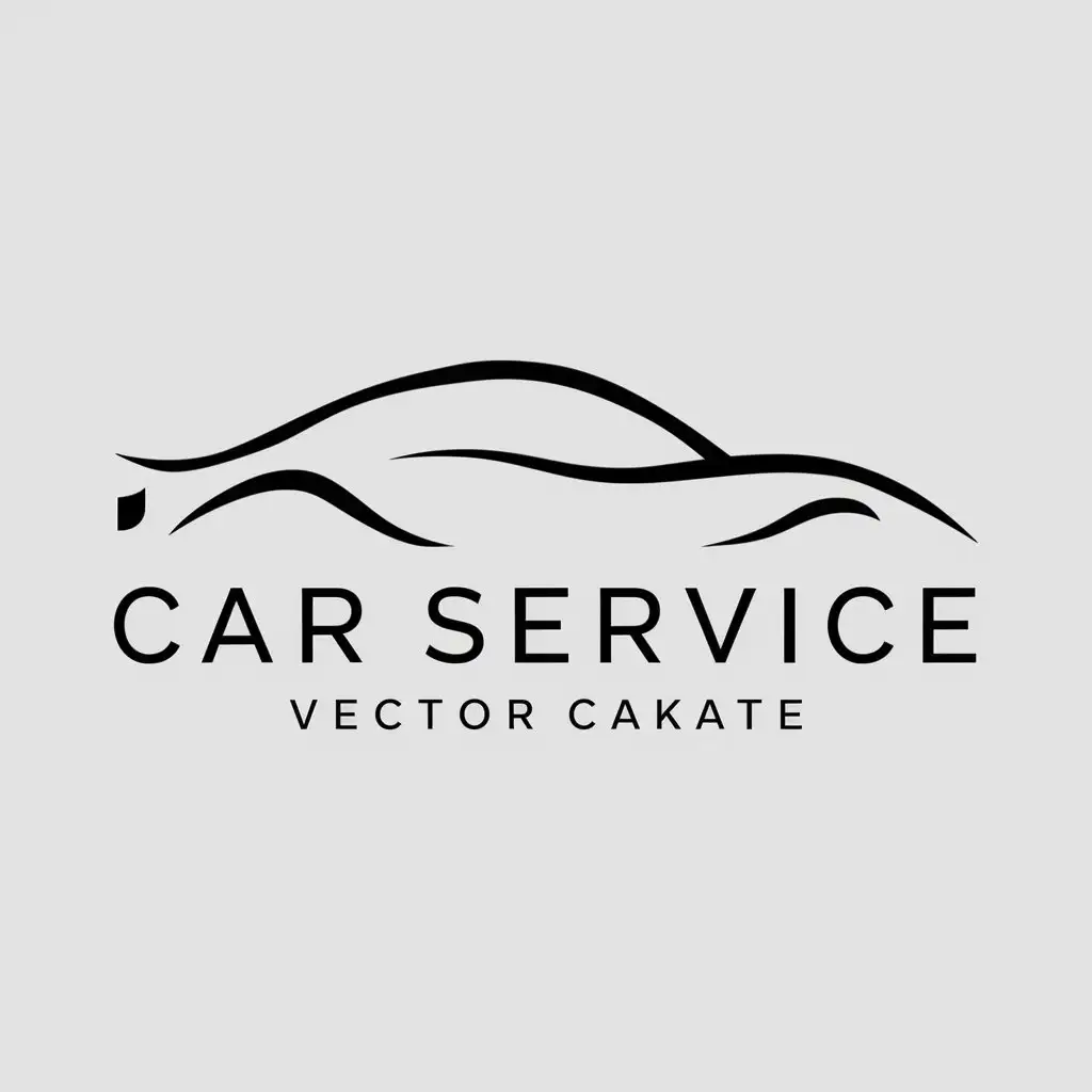 Sleek Vector Car Service Logo in Modern Monochrome Design