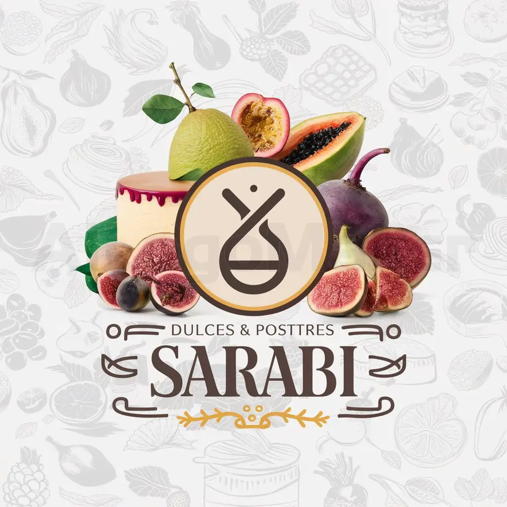 LOGO-Design-For-Dulces-Postres-SARABI-Vibrant-Palette-with-Tropical-Fruits-and-Sweet-Treats-Theme